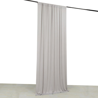 <strong>Elegant Silver 4-Way Stretch Spandex Drapery Panel</strong>