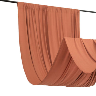 <strong>Stretchable Terracotta (Rust) Drapery Panel</strong> <strong>Stretchable Terracotta (Rust) Drapery Panel</strong>
