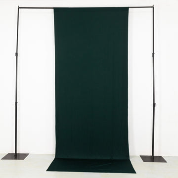 Hunter Emerald Green 4-Way Stretch Spandex Event Curtain Drapes, Wrinkle Resistant Backdrop Event Panel with Rod Pockets - 5ftx12ft