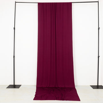 Burgundy 4-Way Stretch Spandex Event Curtain Drapes, Wrinkle Resistant Backdrop Event Panel with Rod Pockets - 5ftx14ft