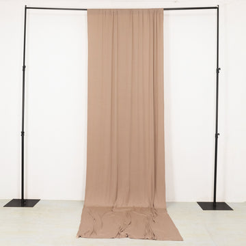 Nude 4-Way Stretch Spandex Event Curtain Drapes, Wrinkle Resistant Backdrop Event Panel with Rod Pockets - 5ftx14ft