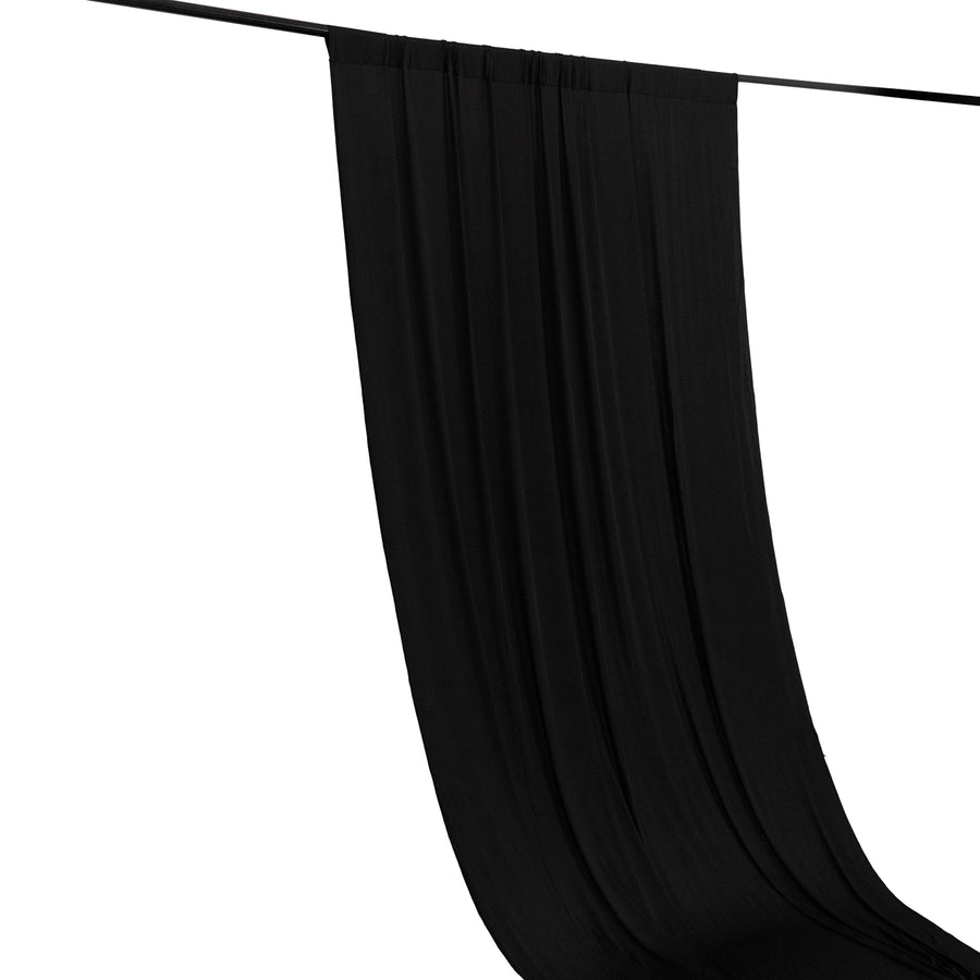 Black 4-Way Stretch Spandex Photography Backdrop Curtain with Rod Pockets, Drapery Panel - 5ftx18ft