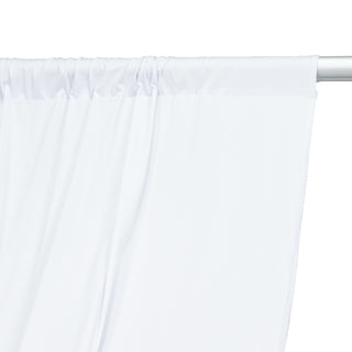 White curtain panel on a rod, showcasing smooth fabric draping.