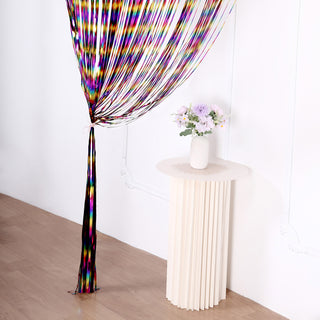 Create a Colorful and Festive Atmosphere with the 8ft Fiesta Rainbow Metallic Tinsel Foil Fringe Doorway Curtain