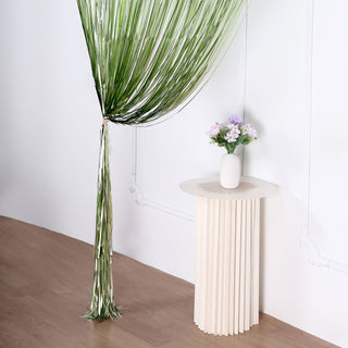 Transform Your Event Decor with the 8ft Matte Sage Green Metallic Tinsel Foil Fringe Doorway Curtain Transform Your Event Decor with the 8ft Matte Sage Green Metallic Tinsel Foil Fringe Doorway Curtain