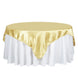 72" x 72" Champagne Seamless Satin Square Tablecloth Overlay