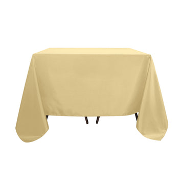 90"x90" Champagne Seamless Square Polyester Tablecloth