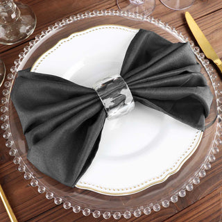 Elevate Your Tablescapes with Charcoal Gray Reusable Linen Napkins