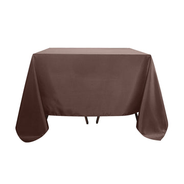 90"x90" Chocolate Seamless Square Polyester Tablecloth