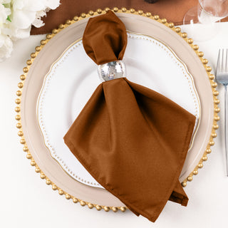 Elegant Cinnamon Brown Seamless Cloth Dinner Napkins