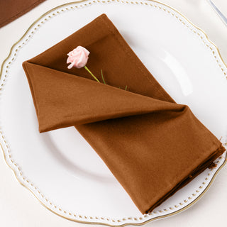 Elevate Your Table Settings with Cinnamon Brown Seamless Cloth Dinner Napkins
