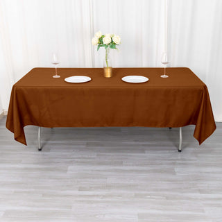 Enhance Your Event Decor with the Cinnamon Brown Polyester Tablecloth Enhance Your Event Decor with the Cinnamon Brown Polyester Tablecloth
