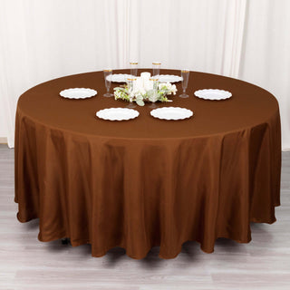 Durable and Stylish: The Cinnamon Brown Polyester Tablecloth Durable and Stylish: The Cinnamon Brown Polyester Tablecloth