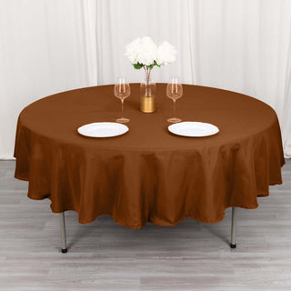 Upgrade Your Event Decor with the Cinnamon Brown Round Tablecloth Upgrade Your Event Decor with the Cinnamon Brown Round Tablecloth