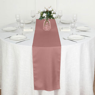 Elevate Your Event Decor with the Cinnamon Rose Polyester Table Runner