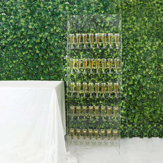 Elegant 5ft Clear Acrylic 5-Tier Champagne Glass Holder Wall Stand Elegant 5ft Clear Acrylic 5-Tier Champagne Glass Holder Wall Stand