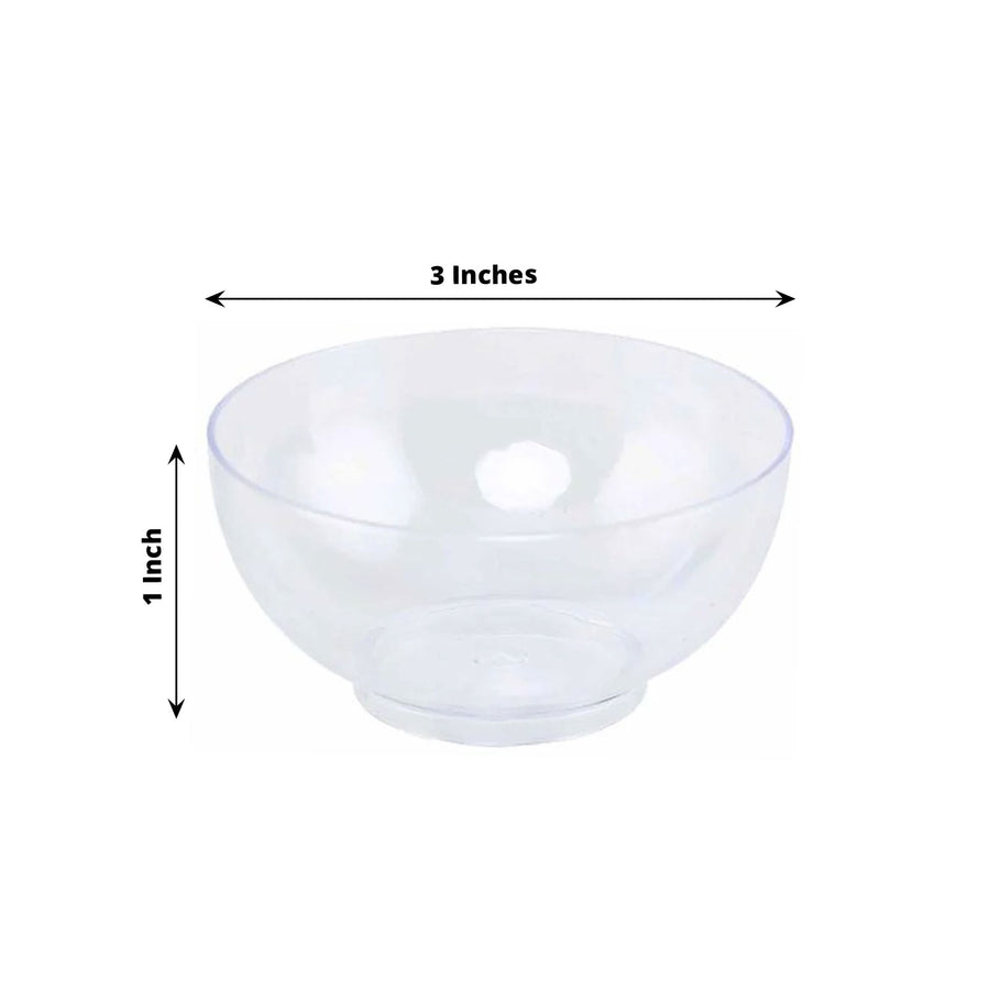 24 Pack | 2oz Clear Mini Plastic Dipping Bowls, Small Disposable Snack Bowls