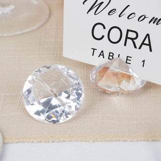 Elegant Clear Plastic Diamond Shaped Place Card Holder Stands