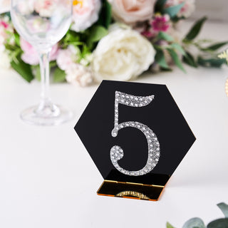 Elevate Your Event Decor with 4" Silver Rhinestone Number Stickers Elevate Your Event Decor with 4" Silver Rhinestone Number Stickers