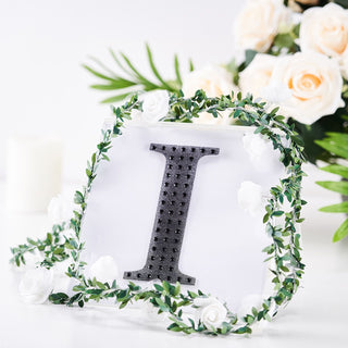 6" Black Decorative Rhinestone Alphabet Letter Stickers for DIY Crafts - I 6" Black Decorative Rhinestone Alphabet Letter Stickers for DIY Crafts - I