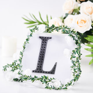 6" Black Decorative Rhinestone Alphabet Letter Stickers for DIY Crafts 6" Black Decorative Rhinestone Alphabet Letter Stickers for DIY Crafts