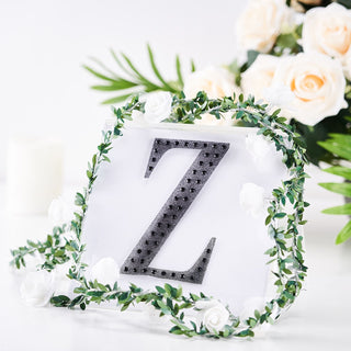 6" Black Decorative Rhinestone Alphabet Letter Stickers DIY Crafts - Z 6" Black Decorative Rhinestone Alphabet Letter Stickers DIY Crafts - Z