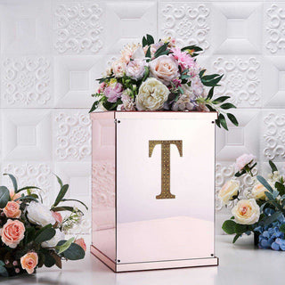 6" Gold Decorative Rhinestone Alphabet Letter Stickers for DIY Crafts - T 6" Gold Decorative Rhinestone Alphabet Letter Stickers for DIY Crafts - T