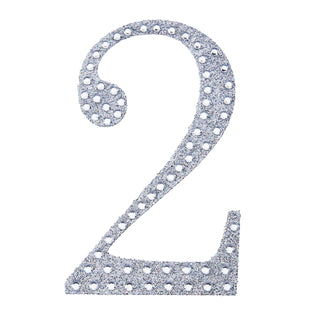 Silver glitter number two decoration