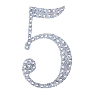 Glittery number 5 cutout on white background