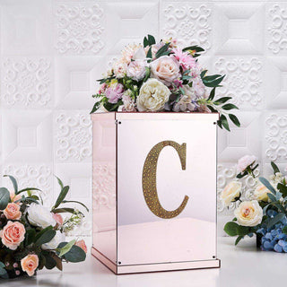 8" Gold Decorative Rhinestone Alphabet Letter Stickers for DIY Crafts - C 8" Gold Decorative Rhinestone Alphabet Letter Stickers for DIY Crafts - C