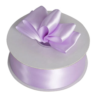 Lavender satin ribbon roll with a bow on top