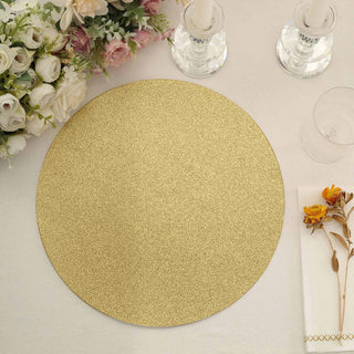 Add Sparkle to Your Dining Experience with Gold Glitter Round Disposable Dining Placemats Add Sparkle to Your Dining Experience with Gold Glitter Round Disposable Dining Placemats