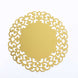 6 Pack Metallic Gold Laser Cut Disposable Dining Table Mats with Floral Rim#whtbkgd
