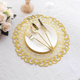 Beautiful Metallic Gold Floral Rim Placemats Beautiful Metallic Gold Floral Rim Placemats