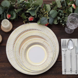 Impress Your Guests with Gold/White Heavy Duty Paper Serving Plates Impress Your Guests with Gold/White Heavy Duty Paper Serving Plates
