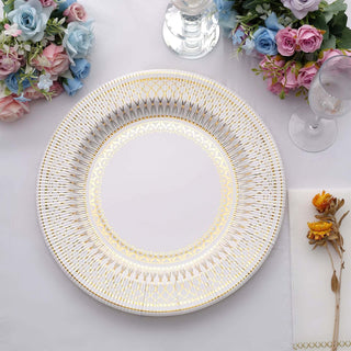Add Elegance to Your Table with Gold/White Vintage Style Paper Charger Plates Add Elegance to Your Table with Gold/White Vintage Style Paper Charger Plates