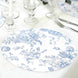 10-Pack Disposable Table Placemats in French Toile Print 13inch White/Blue - Chic Floral