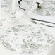 10-Pack Disposable Table Placemats in French Toile Print 13inch Matte White/Sage Green