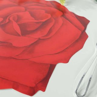 Perfect Red Rose Disposable Table Mats Perfect Red Rose Disposable Table Mats