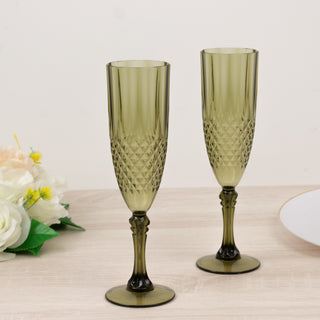 Stunning Dusty Sage Green Champagne Glasses For Your Event Stunning Dusty Sage Green Champagne Glasses For Your Event