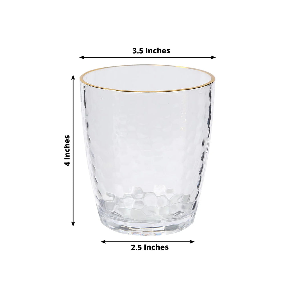 Plastic Tumblers 14oz Clear w/ Gold Rim