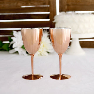 Elegant Rose Gold Plastic Wine Glasses for Your Special Occasions Elegant Rose Gold Plastic Wine Glasses for Your Special Occasions