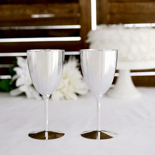 Add Elegance to Your Events with Silver 8oz Plastic Wine Glasses Add Elegance to Your Events with Silver 8oz Plastic Wine Glasses