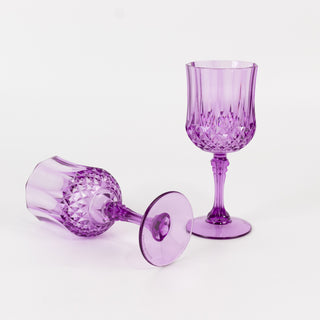 <strong>Beautiful Purple Wine Goblets with Crystal-Cut Finish</strong> <strong>Beautiful Purple Wine Goblets with Crystal-Cut Finish</strong>