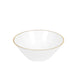 24 Pack Glossy White Premium Plastic Ice Cream Bowls with Gold Rim 7oz Heavy Duty Disposable#whtbkgd