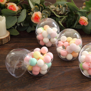Clear Mini Egg Shaped Disposable Candy Favor Cup Containers Clear Mini Egg Shaped Disposable Candy Favor Cup Containers