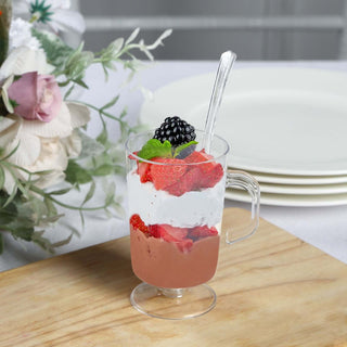 Clear Disposable Mini Dessert Coffee Cups with Spoons Clear Disposable Mini Dessert Coffee Cups with Spoons