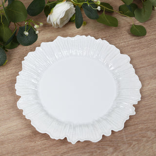 Stylish White Reef Design Plastic Dinner Plates Stylish White Reef Design Plastic Dinner Plates