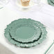 20-Pack 7inch Plastic Dessert Plates – Dusty Sage Green Reef Design Appetizer Salad