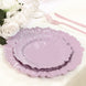 20-Pack 7inch Plastic Dessert Plates – Lavender Lilac Reef Design Appetizer Salad